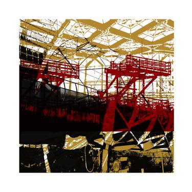 ' Station-hall under construction, The Hague city ', digital art; print in limited edition thumb