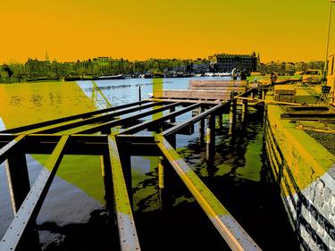 'Highways over the Water, Amsterdam' digital art - print FOR SALE in limited edition of 10 thumb