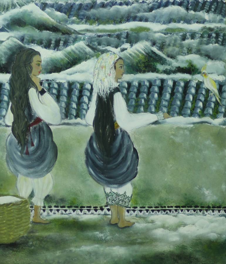 Original Conceptual People Painting by Sarah Art