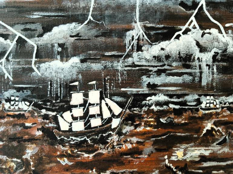 Original Antique Seascape Painting by Alfred Fox