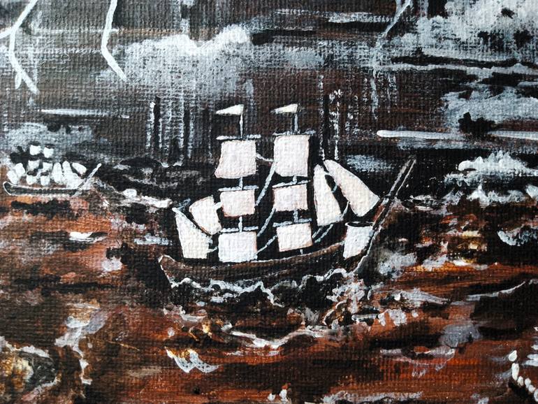 Original Antique Seascape Painting by Alfred Fox