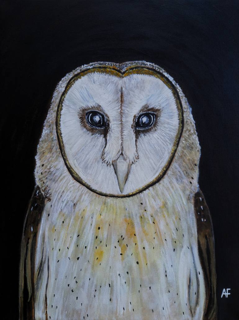 Original Wildlife Painting by Alfred Fox | Contemporary Art on Canvas | Ghost of the Night