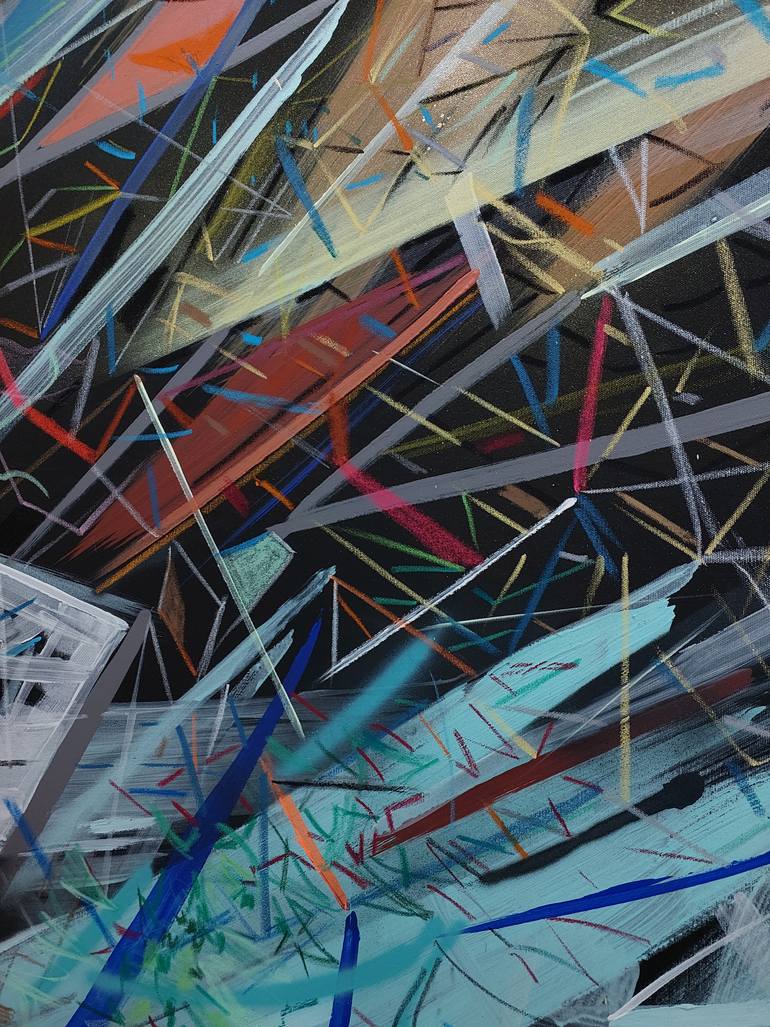 Original Abstract Geometric Painting by Görkem Dikel