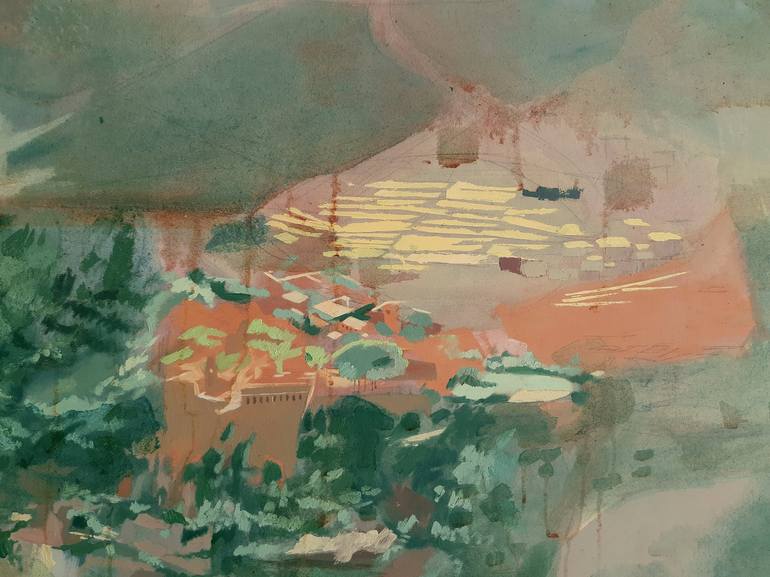 Original Abstract Landscape Painting by Görkem Dikel