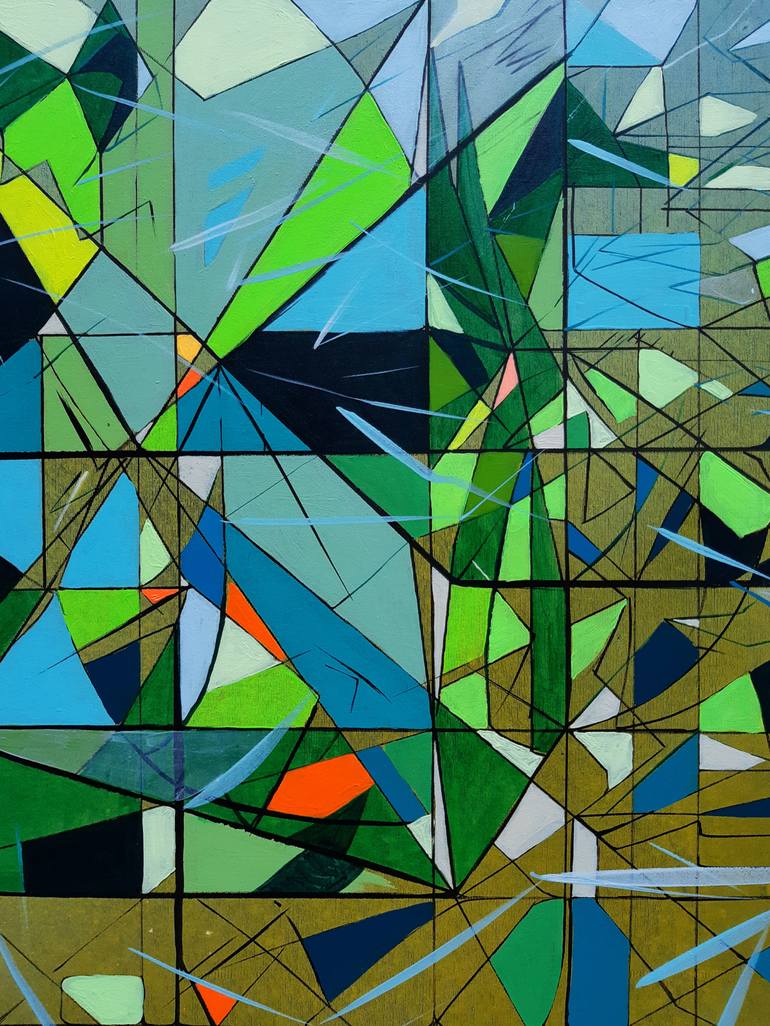 Original Abstract Geometric Painting by Görkem Dikel