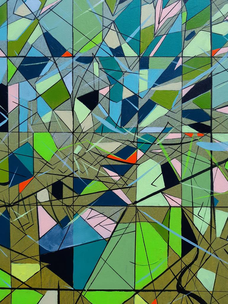 Original Abstract Geometric Painting by Görkem Dikel