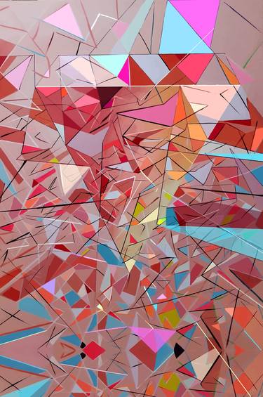 Original Abstract Expressionism Geometric Mixed Media by Görkem Dikel