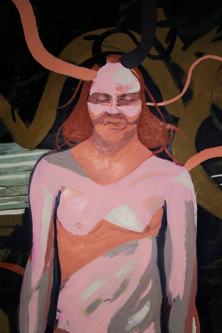 Original Figurative Nude Painting by Görkem Dikel