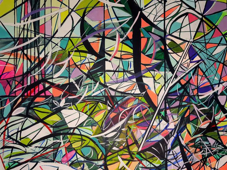 Original Abstract Expressionism Geometric Painting by Görkem Dikel