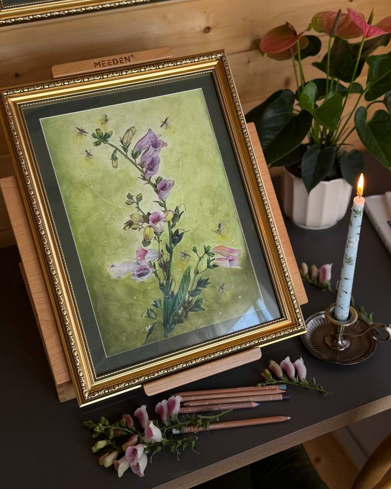 Original Realism Floral Drawing by Pari Gadimli