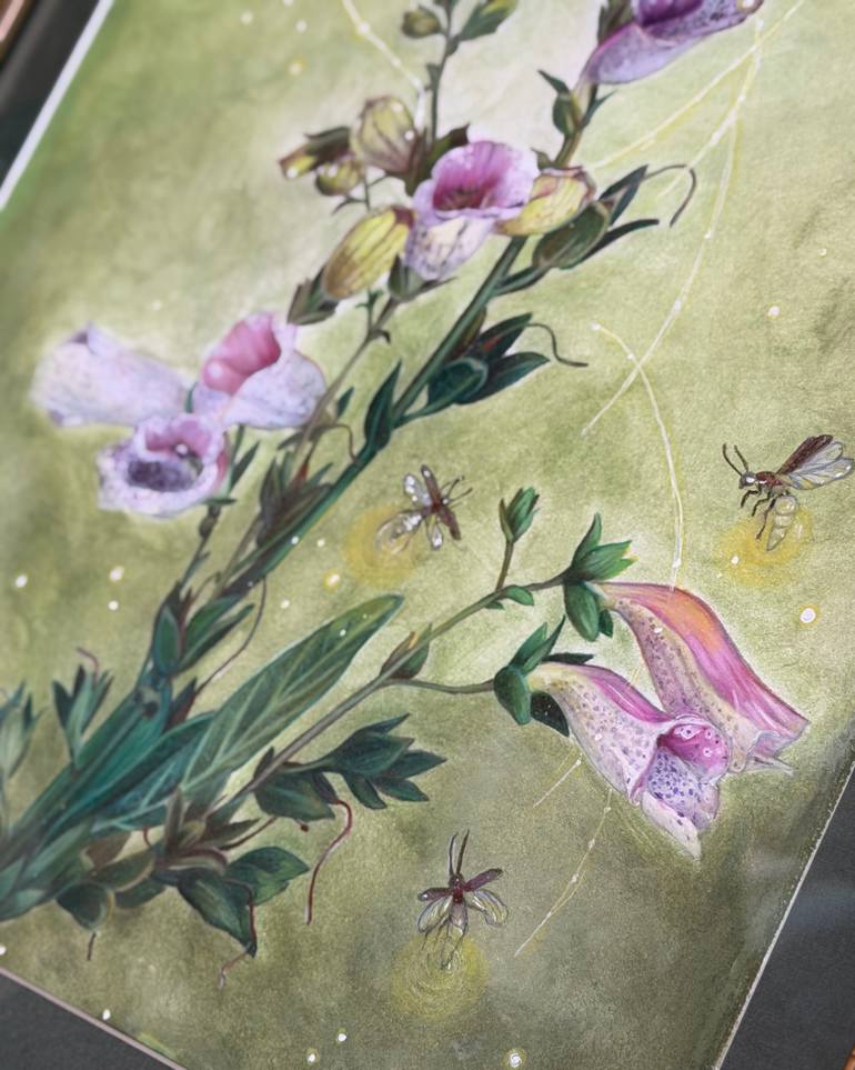 Original Realism Floral Drawing by Pari Gadimli