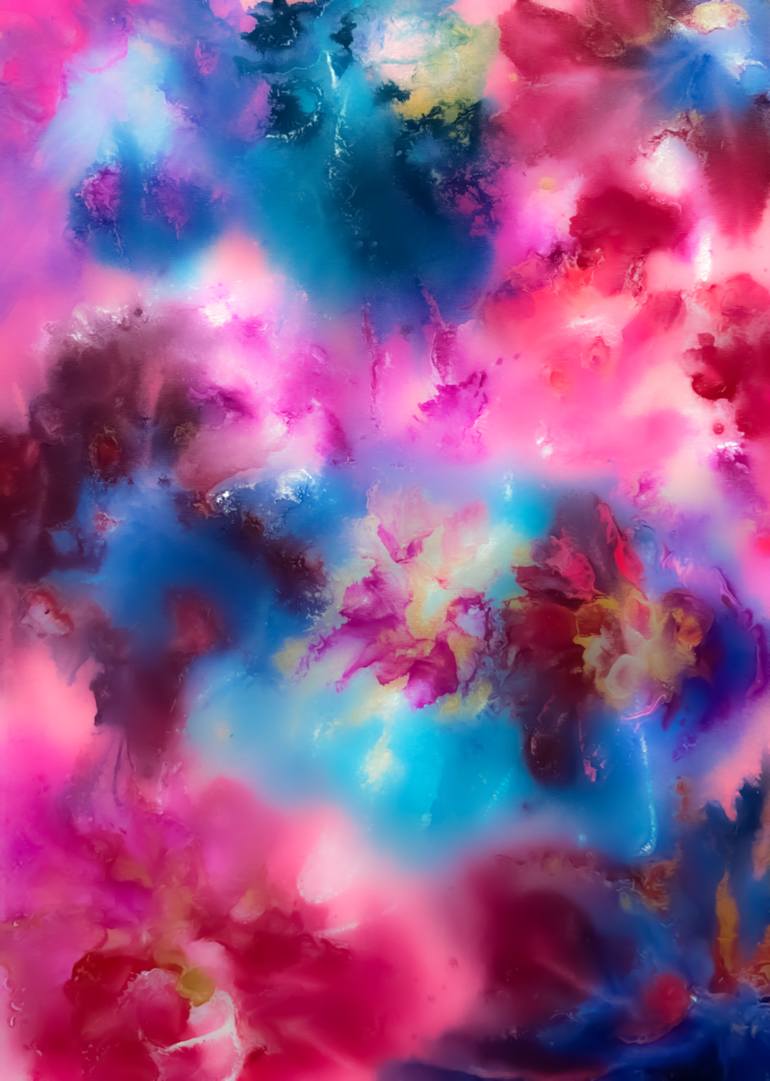Original Abstract Painting by Sahil Gupta | Abstract Art on Canvas | Abstract Flow in Pink and Blue