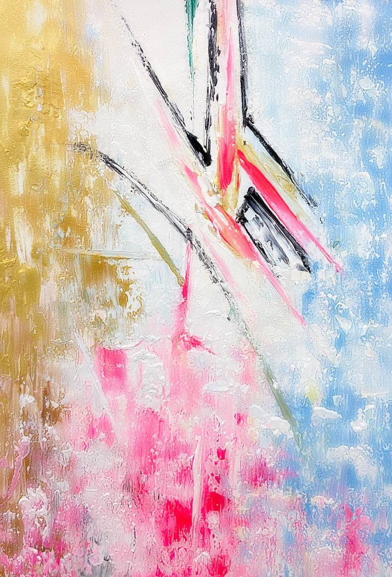 Original Abstract Painting by Sahil Gupta | Abstract Art on Canvas | Textured Abstract with Pink, Blue, and Gold