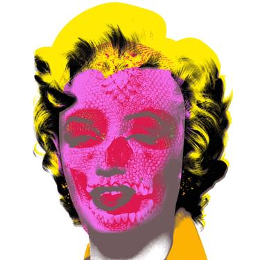 Marilyn Monroe Skullface with Pink and Yellow thumb