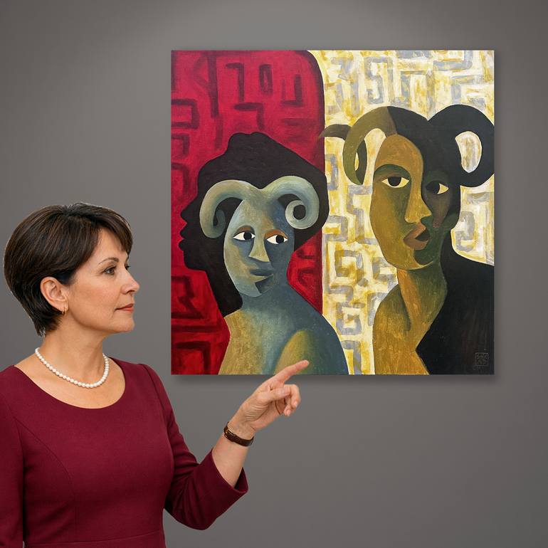 Original Abstract Expressionism People Painting by Darwin Stead Studio