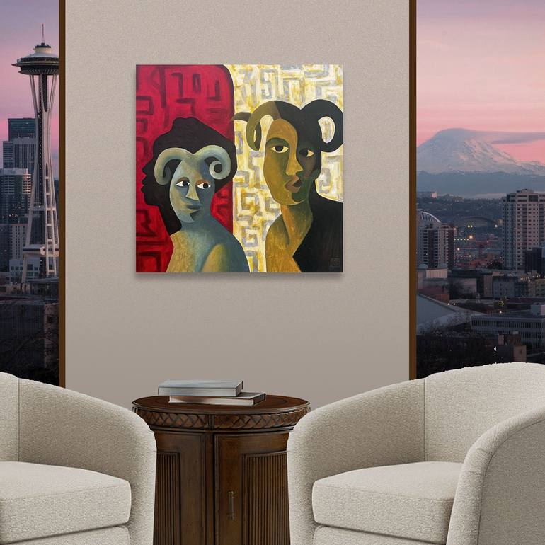 Original Abstract Expressionism People Painting by Darwin Stead Studio
