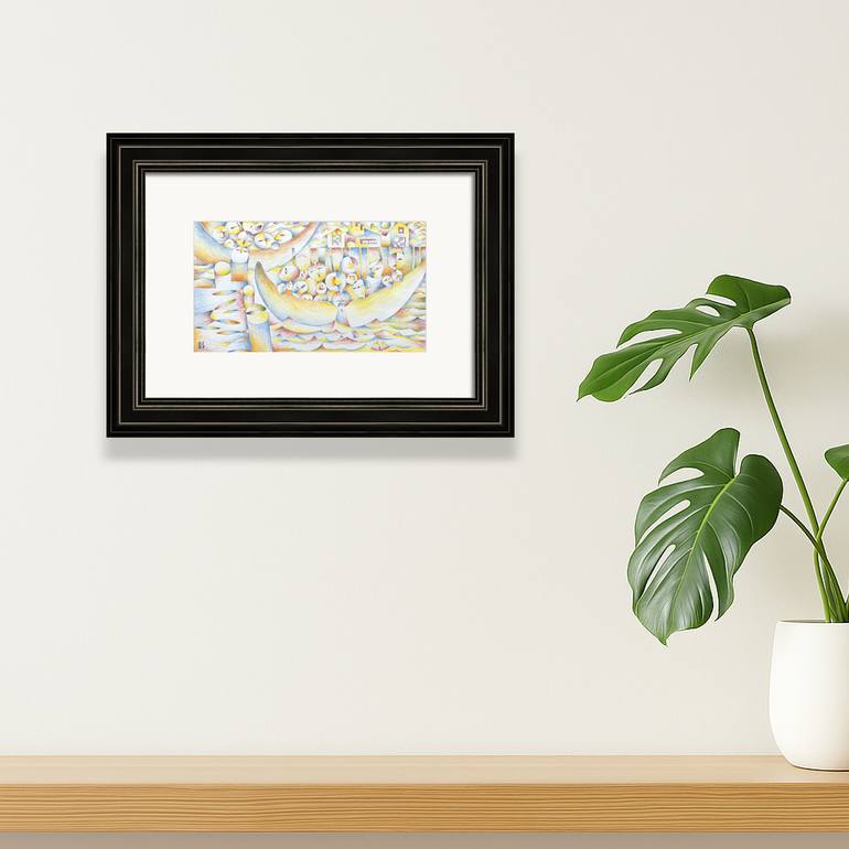 Original Antique Travel Drawing by Darwin Stead Studio