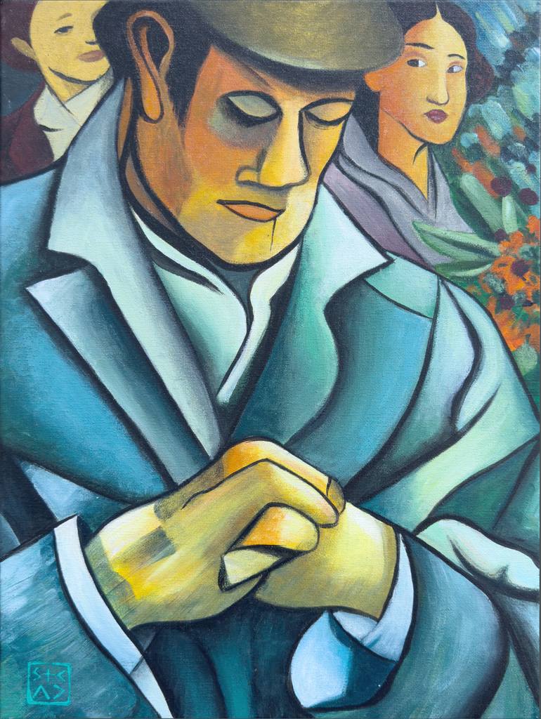 Original People Painting by Darwin Stead | Conceptual Art on Canvas | Copy of For the Love of Pete