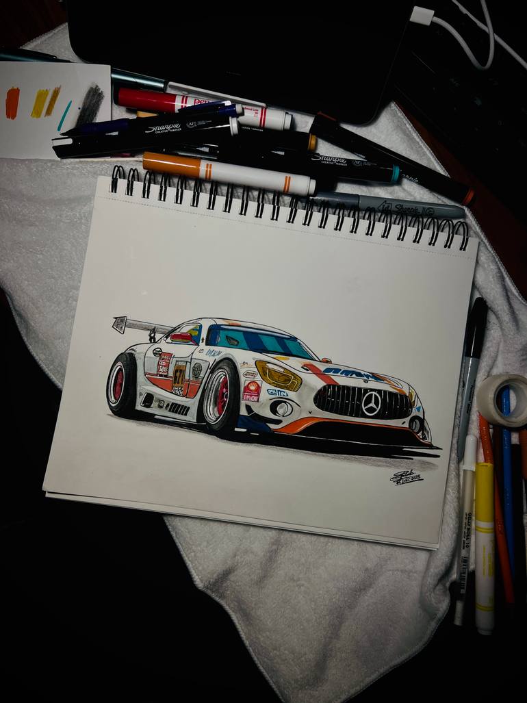 Original Installation Art Car Drawing by Md Shihab Sahriar