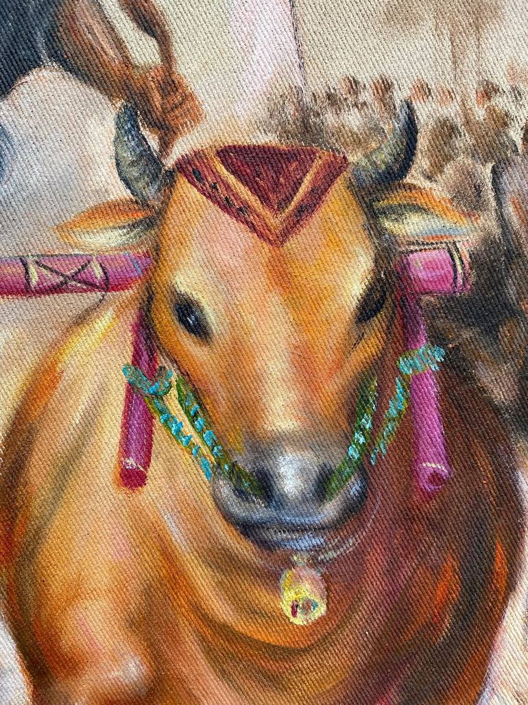 Original Romanticism Rural Life Painting by Java Indo Art And Paintings