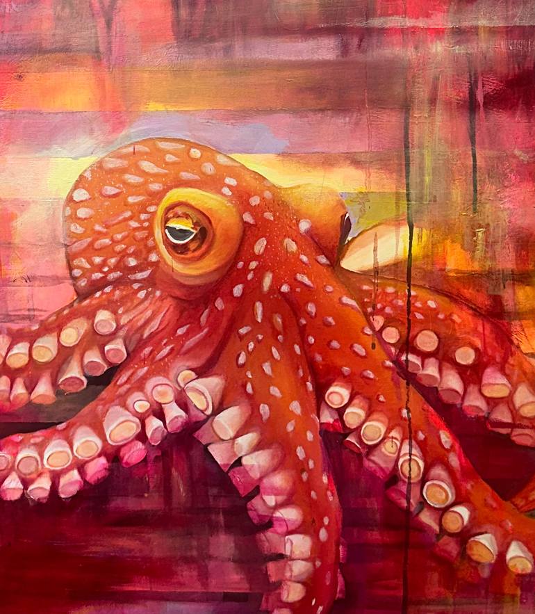 Original Abstract Animal Painting by Aino Katzir