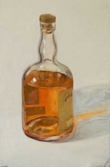 modern still life of a bottle of rum thumb