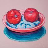 modern still life of pop pink tomatoes by olivier payeur