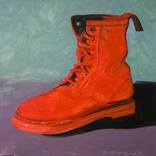 modern still life of red shoe by olivier payeur