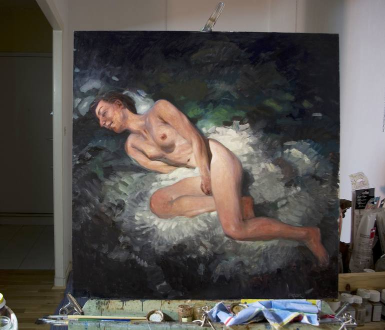 Original Fine Art Nude Painting by olivier payeur