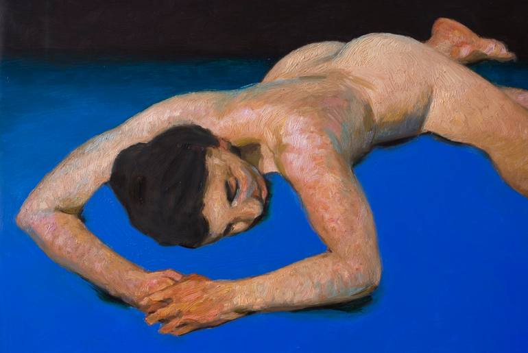 Original Art Deco Nude Painting by Olivier Payeur