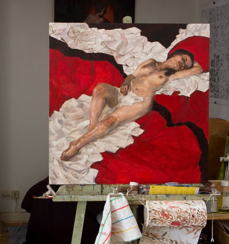 Original Expressionism Nude Painting by Olivier Payeur