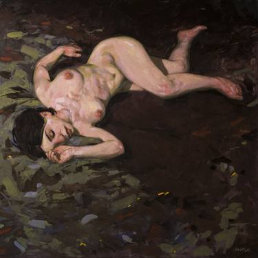 contemporary oil painting: modern style nude woman thumb