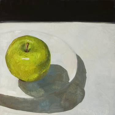 modern still life of green apple for fruit lovers thumb