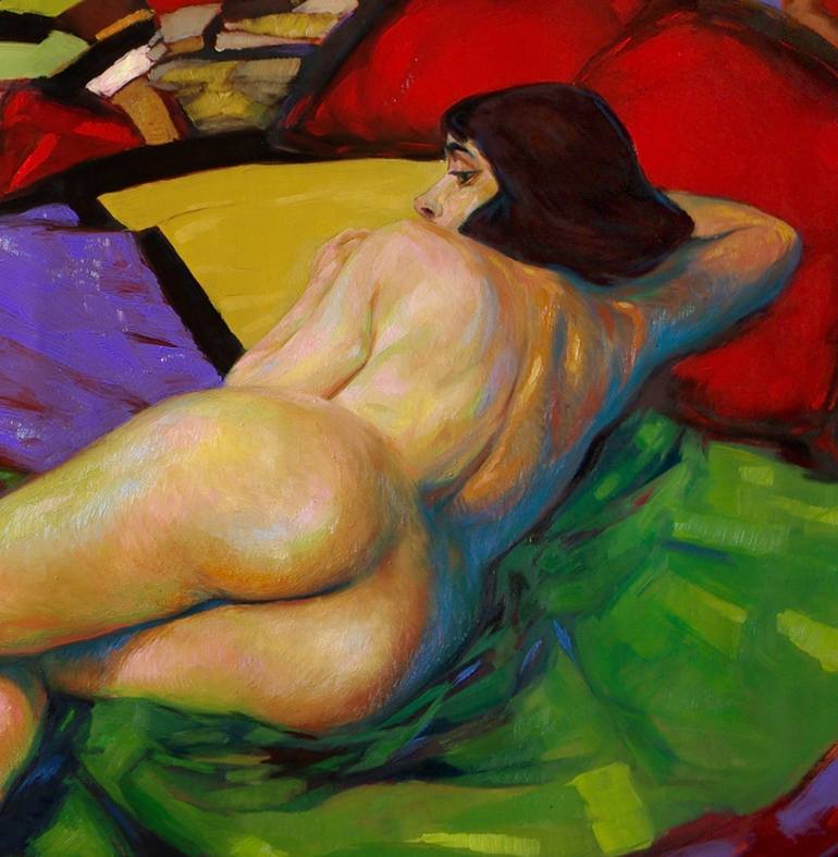 Original Figurative Nude Painting by olivier payeur