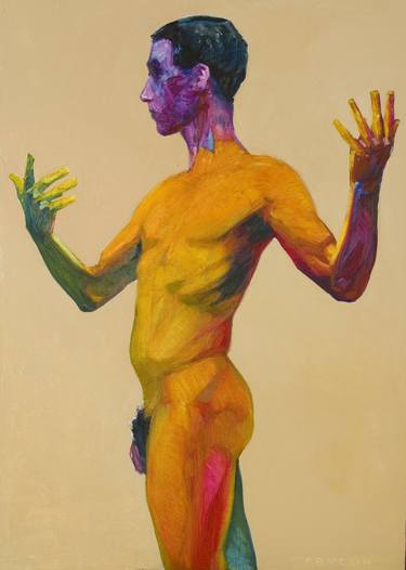 modern pop art nude of a man thumb