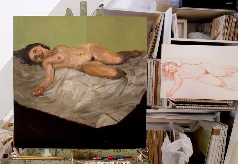 Original Abstract Expressionism Nude Painting by Olivier Payeur