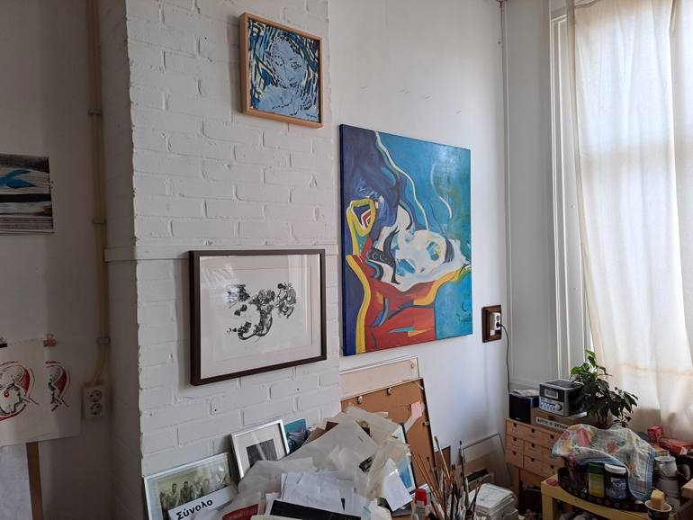 Original Fine Art Portrait Painting by Sofia Kapnissi