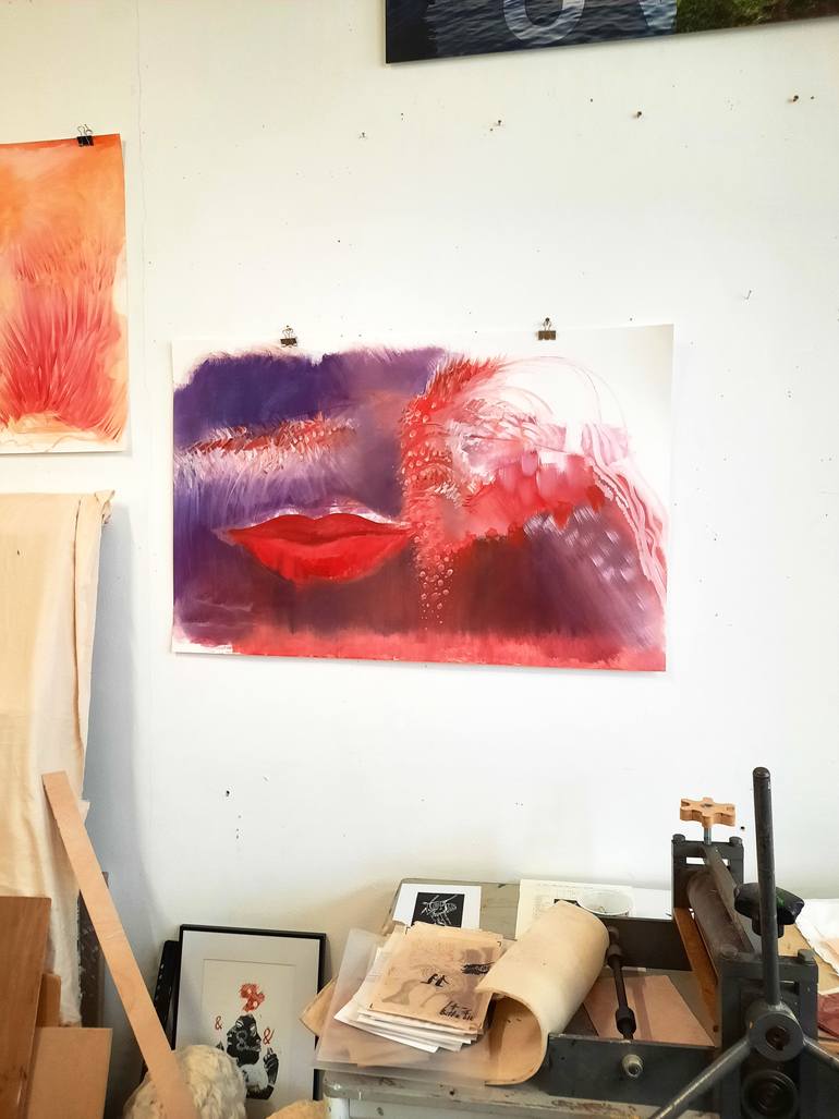 Original Contemporary Outer Space Painting by Sofia Kapnissi