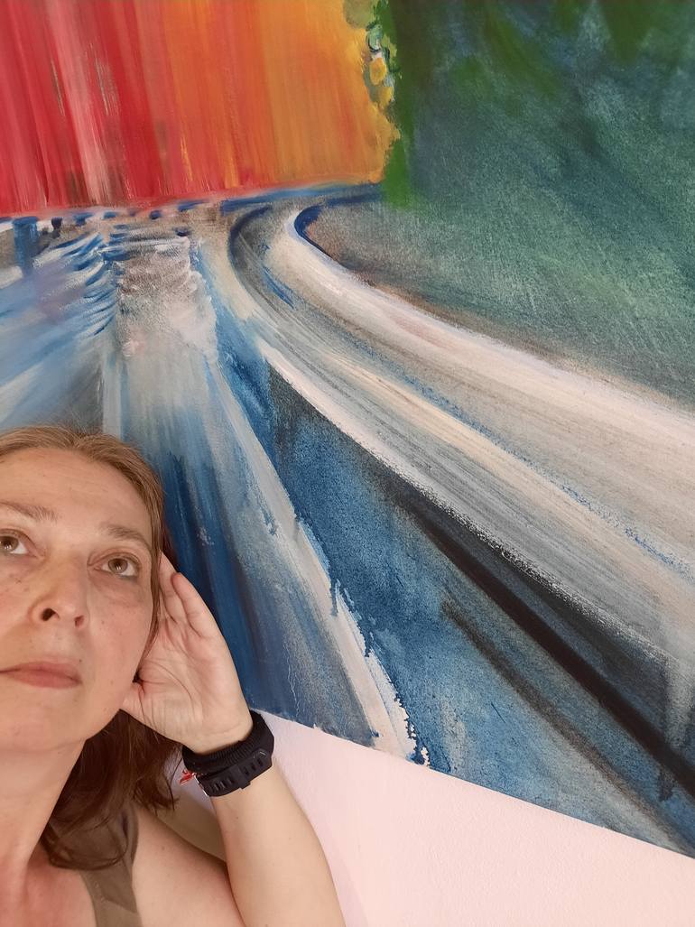 Original Expressionism Landscape Painting by Sofia Kapnissi