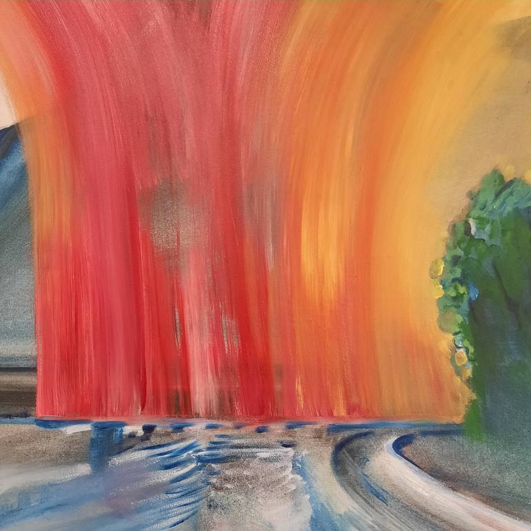 Original Expressionism Landscape Painting by Sofia Kapnissi