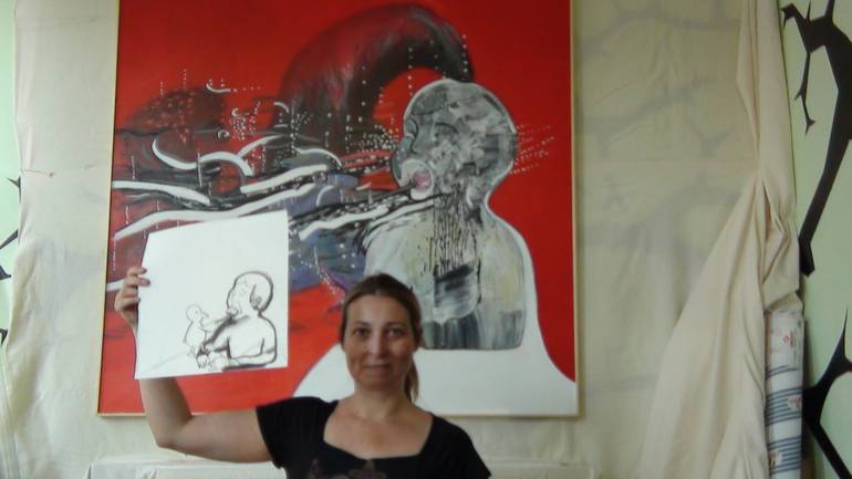 Original Expressionism Children Painting by Sofia Kapnissi