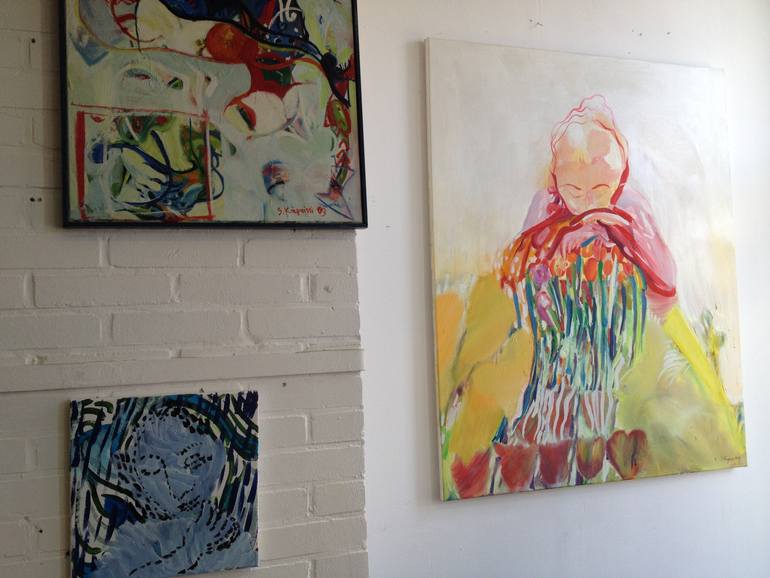 Original Abstract Garden Painting by Sofia Kapnissi