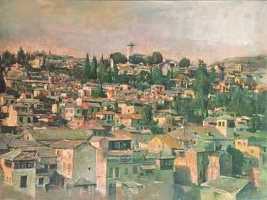 Original Figurative Architecture Paintings by Perez Romero Emilio