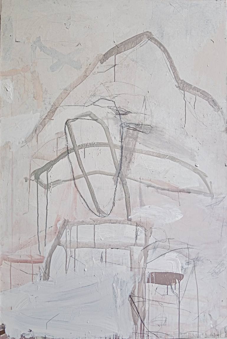 Entrance#9, Acrylic & Graphite on Canvas Painting by Santi Saned