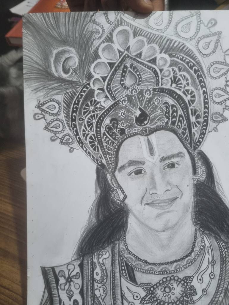 Original Black & White Religion Drawing by Sonak Pradhan