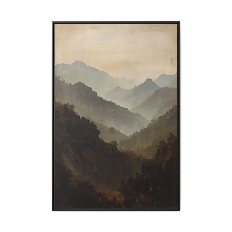 Original Antique Mountain Painting by Tushar Nandanwar