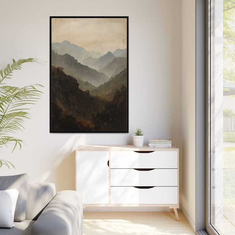Original Antique Mountain Painting by Tushar Nandanwar