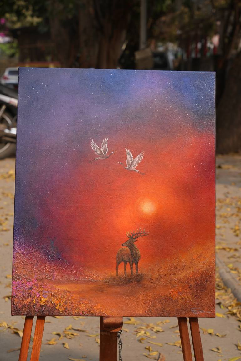 Original Contemporary Animal Painting by S Sanghvi