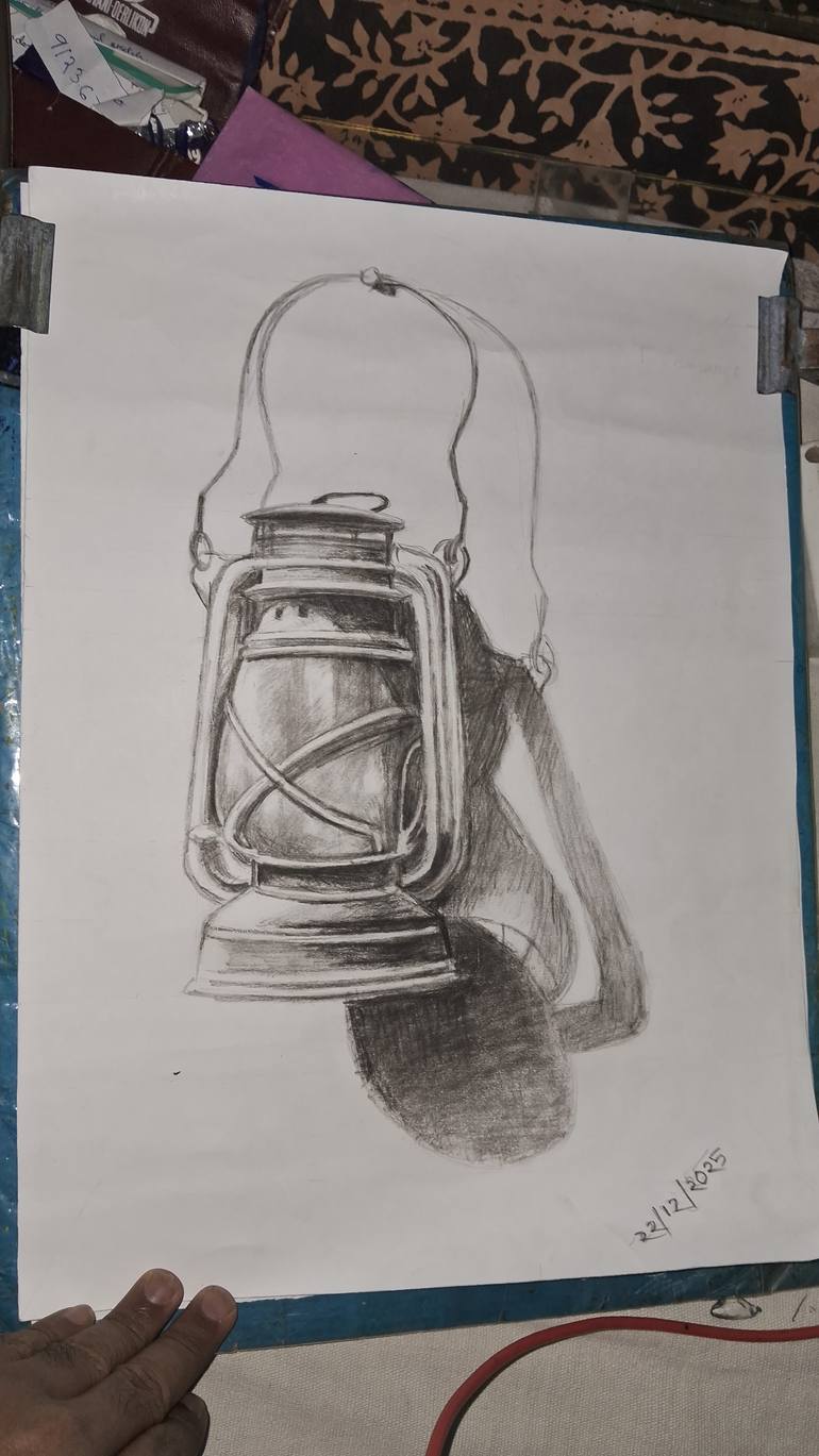 Original Black & White Time Drawing by Suvendu Kundu