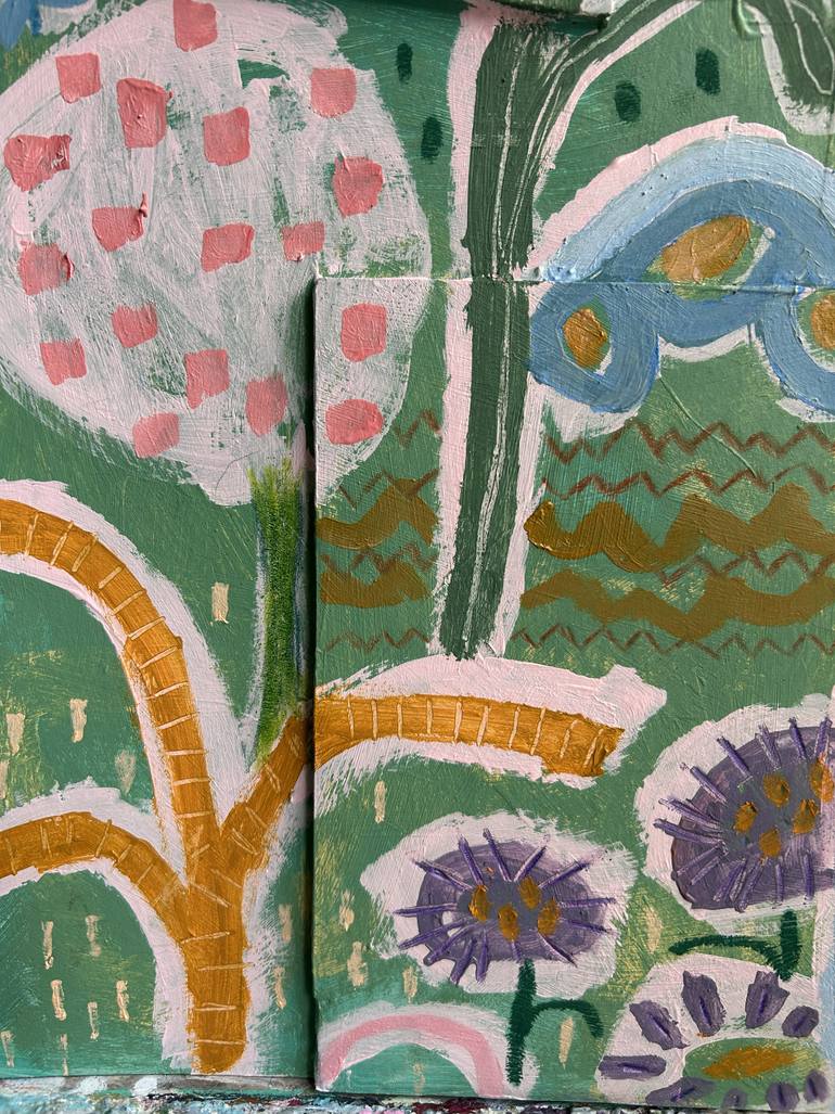 Original Folk Botanic Painting by Gisella Pena
